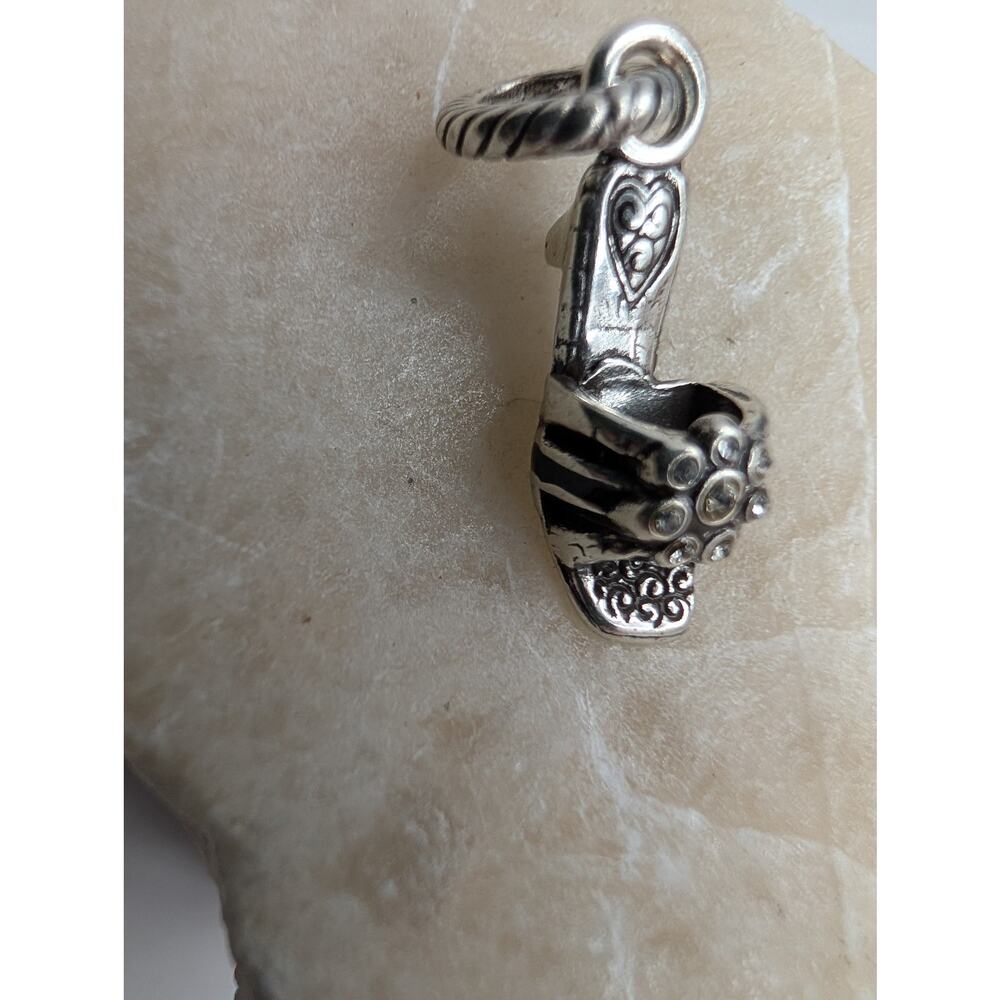 Brighton Silver Tone Crystal High Heel Shoe Charm for Bracelet or Necklace
